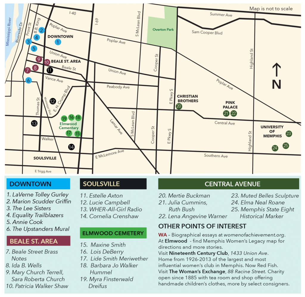 Memphis Women's Legacy Map, Memphis Women's Legacy Trail, Women of Achievement, Memphis Area Women's Council